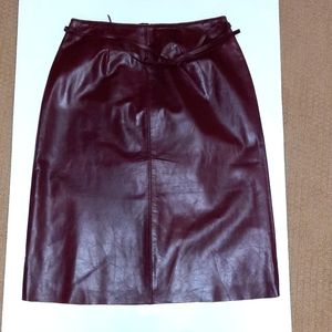 INC reddish-brown leather skirt. Size 2